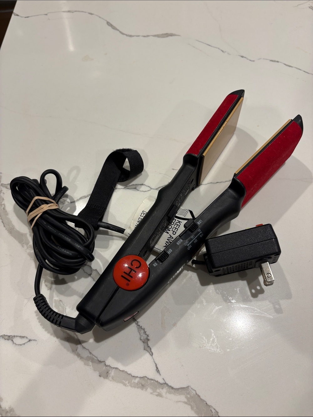 CHI Red and Black Ceramic Hair Straightener - Professional Flat Iron